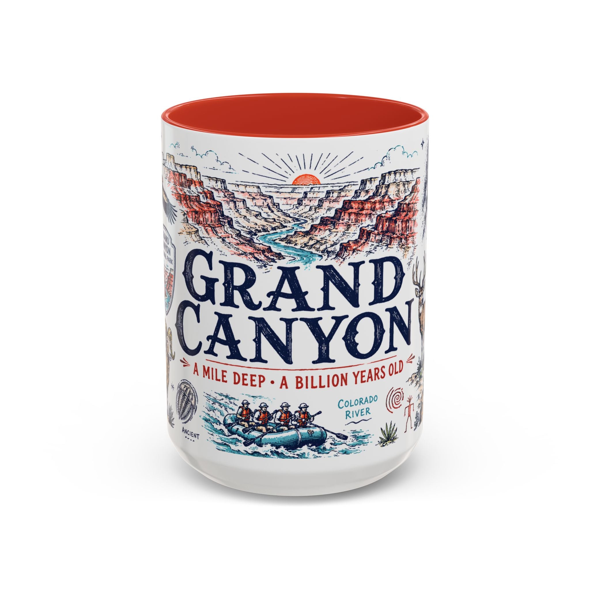 Grand Canyon National Park Coffee Mug | Hiking Camping Nature Gift | Accent Color Ceramic 11oz 15oz