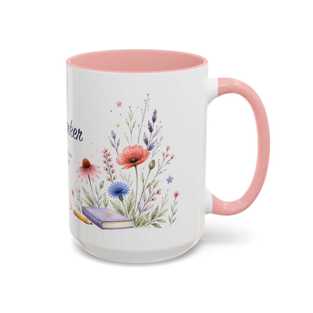 Personalized Kindergarten Teacher Mug | Custom Name Wildflower Rainbow Cup | Back to School Gift