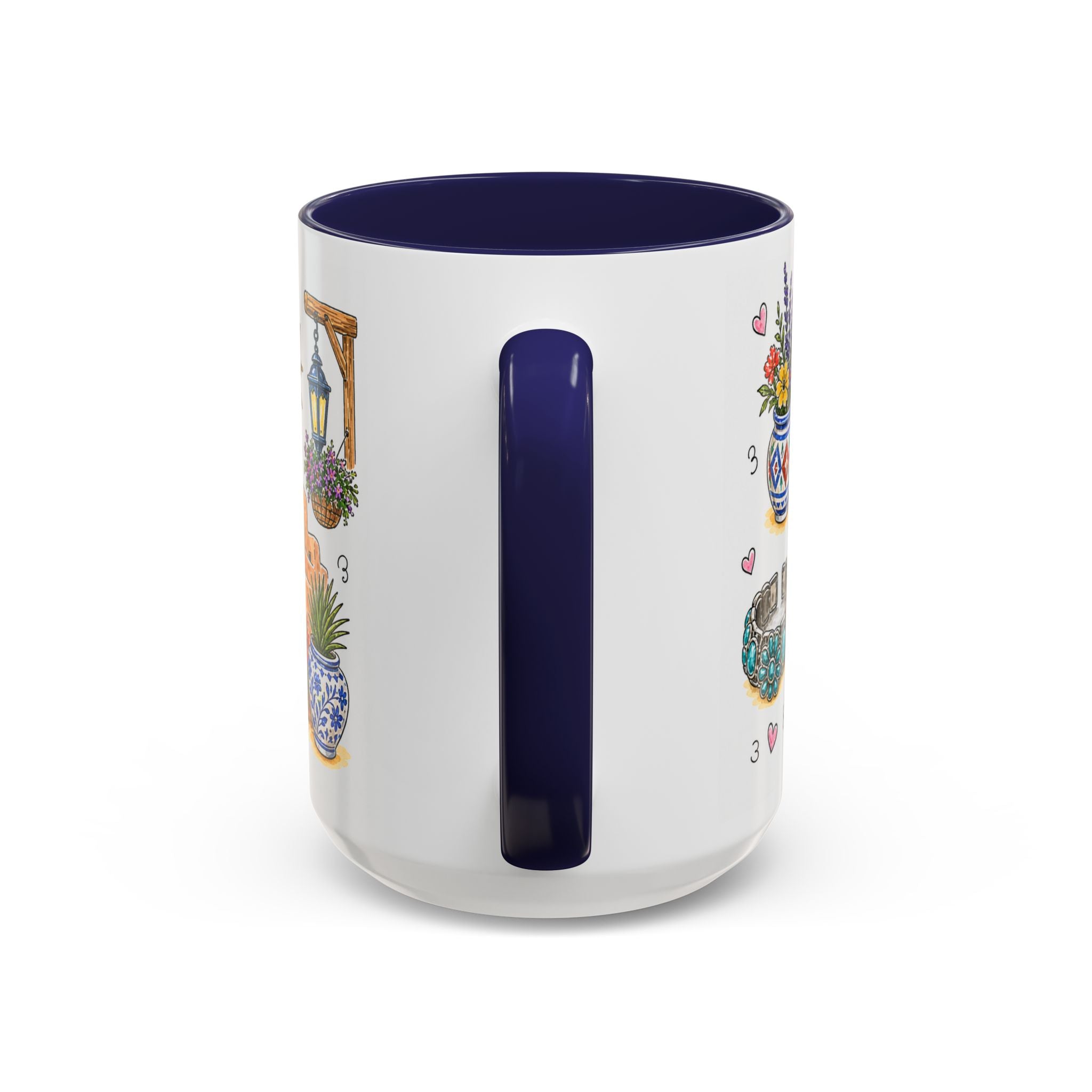Santa Fe Illustrated Travel Mug | City Souvenir Accent Coffee Mug | 11oz 15oz Ceramic Cup