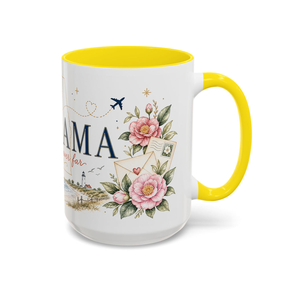 Alabama State Map Mug | Coastal Scenery, Botanical Accents, Homesick Gift