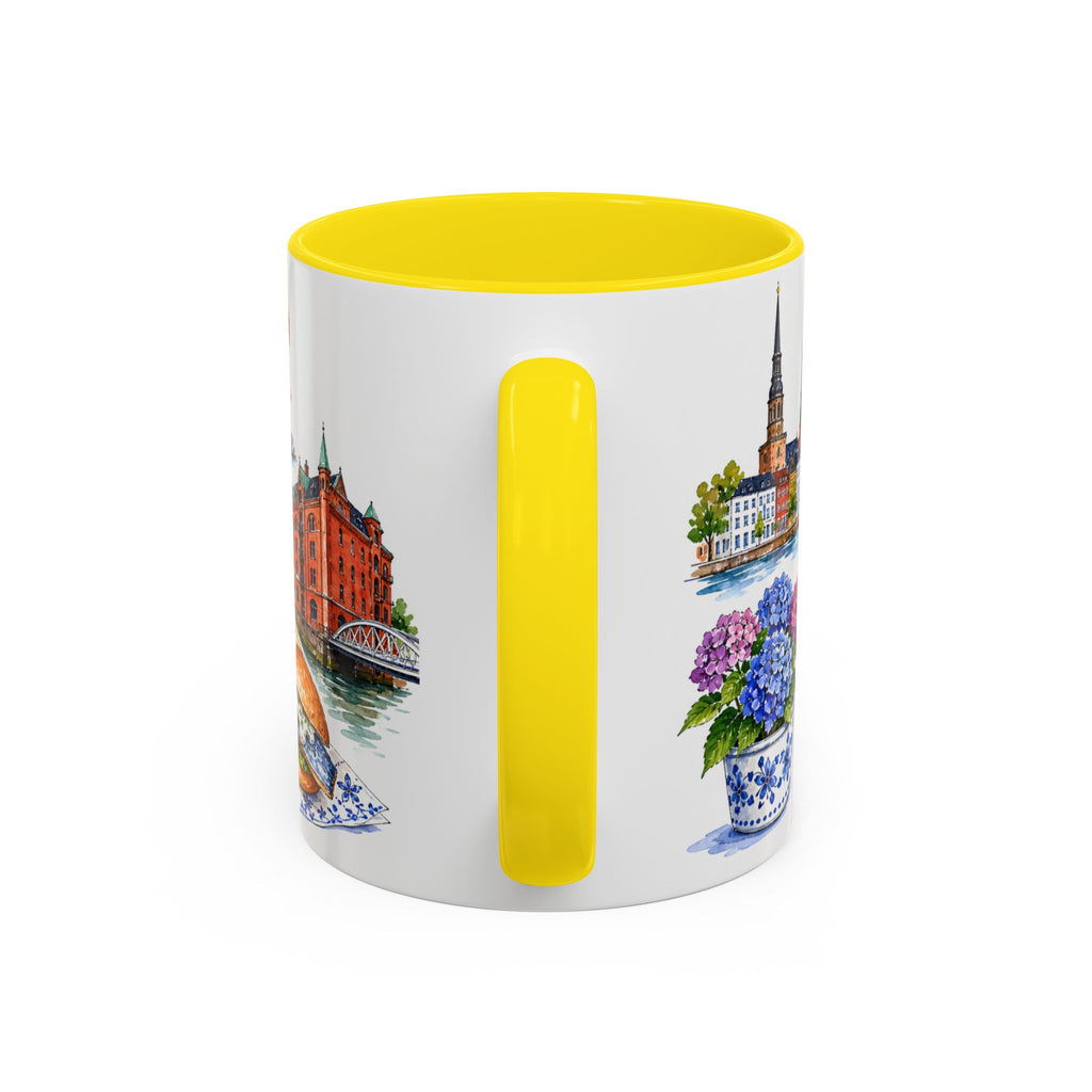 Hamburg Illustrated Travel Mug | City Souvenir Accent Coffee Mug | 11oz 15oz Ceramic Cup