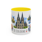 Cologne Illustrated Travel Mug | City Souvenir Accent Coffee Mug | 11oz 15oz Ceramic Cup