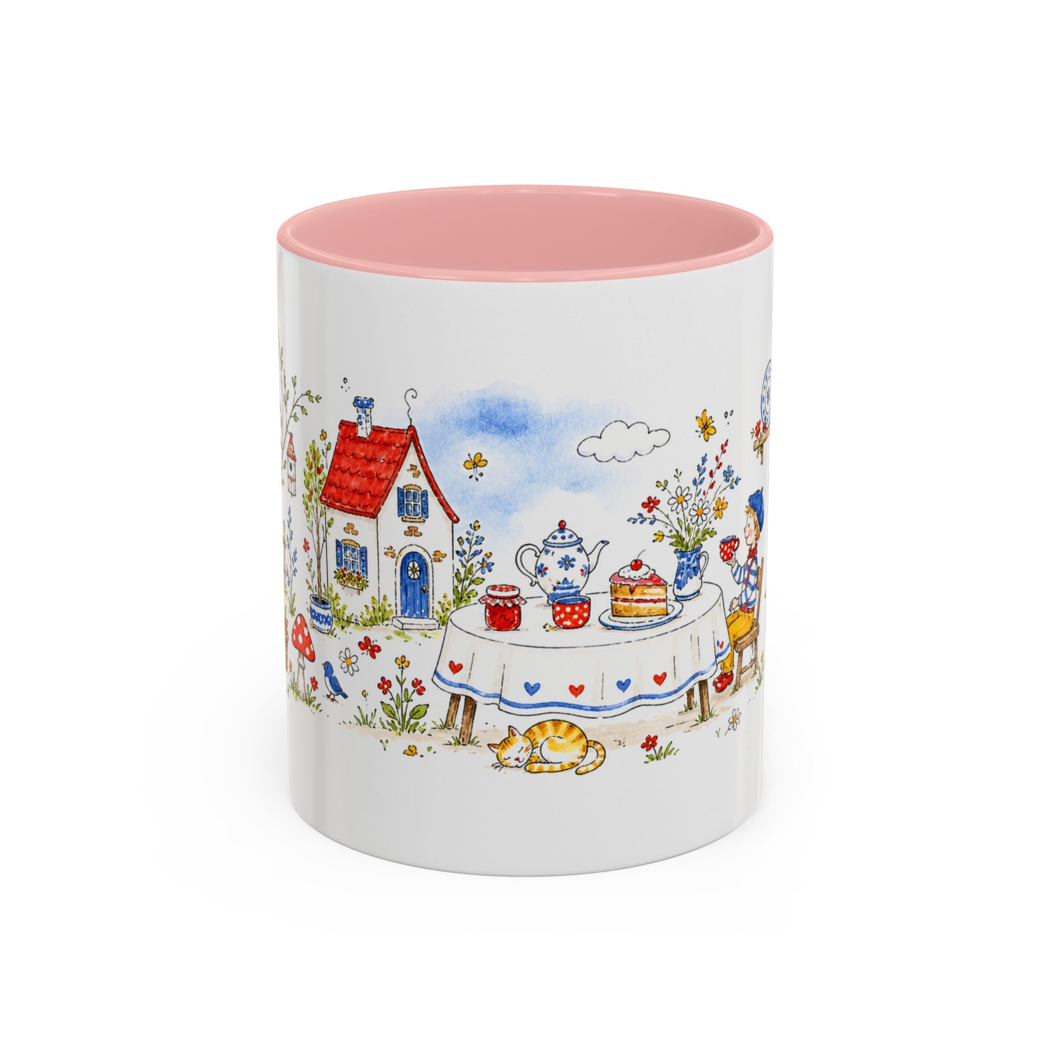Storybook Cottage Breakfast Mug | Hand Painted Fairy Tale Accent Coffee Mug