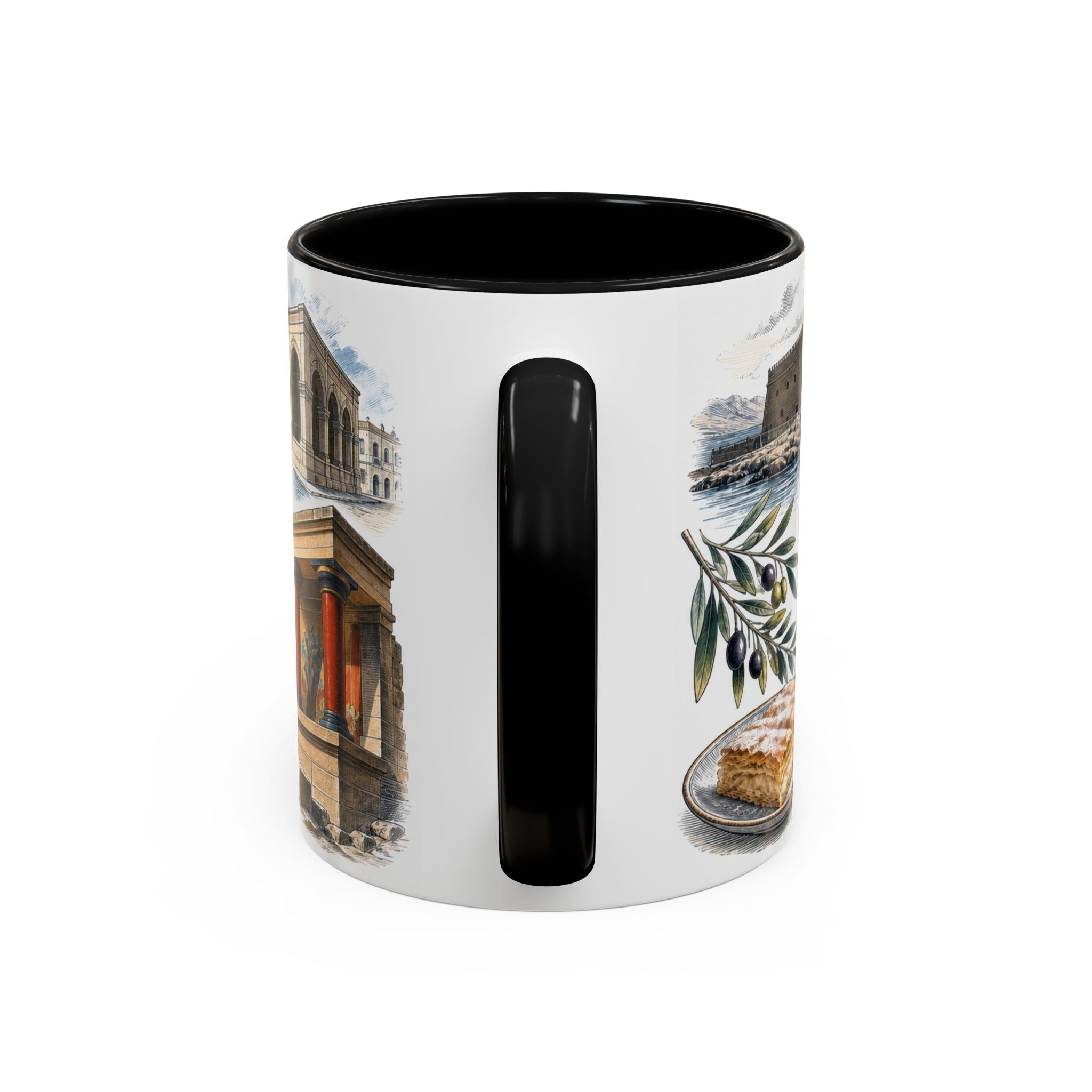 Heraklion Coffee Mug | Greece Travel Souvenir | Vintage Illustrated City Gift | 11 oz 15 oz Accent Mug