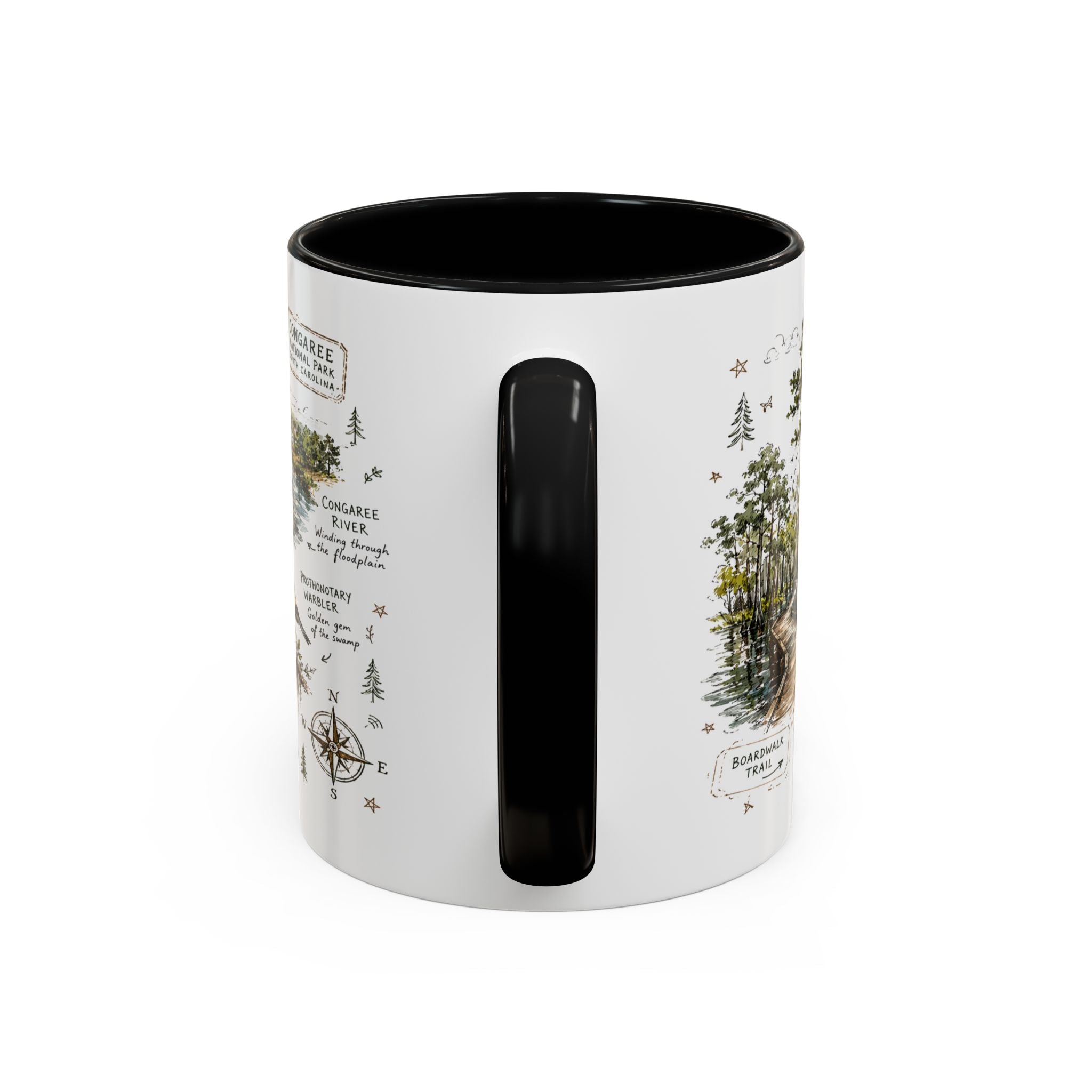Congaree National Park Coffee Mug | South Carolina Forest Floodplain Gift | Accent Color Ceramic 11oz 15oz