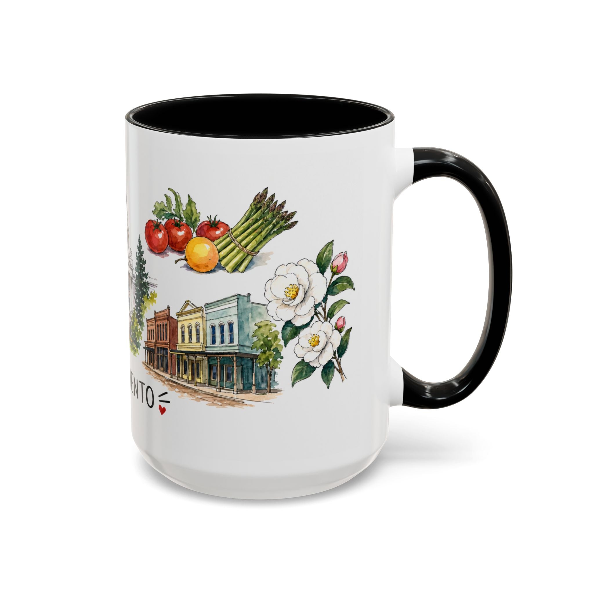 Sacramento Illustrated Travel Mug | City Souvenir Accent Coffee Mug | 11oz 15oz Ceramic Cup