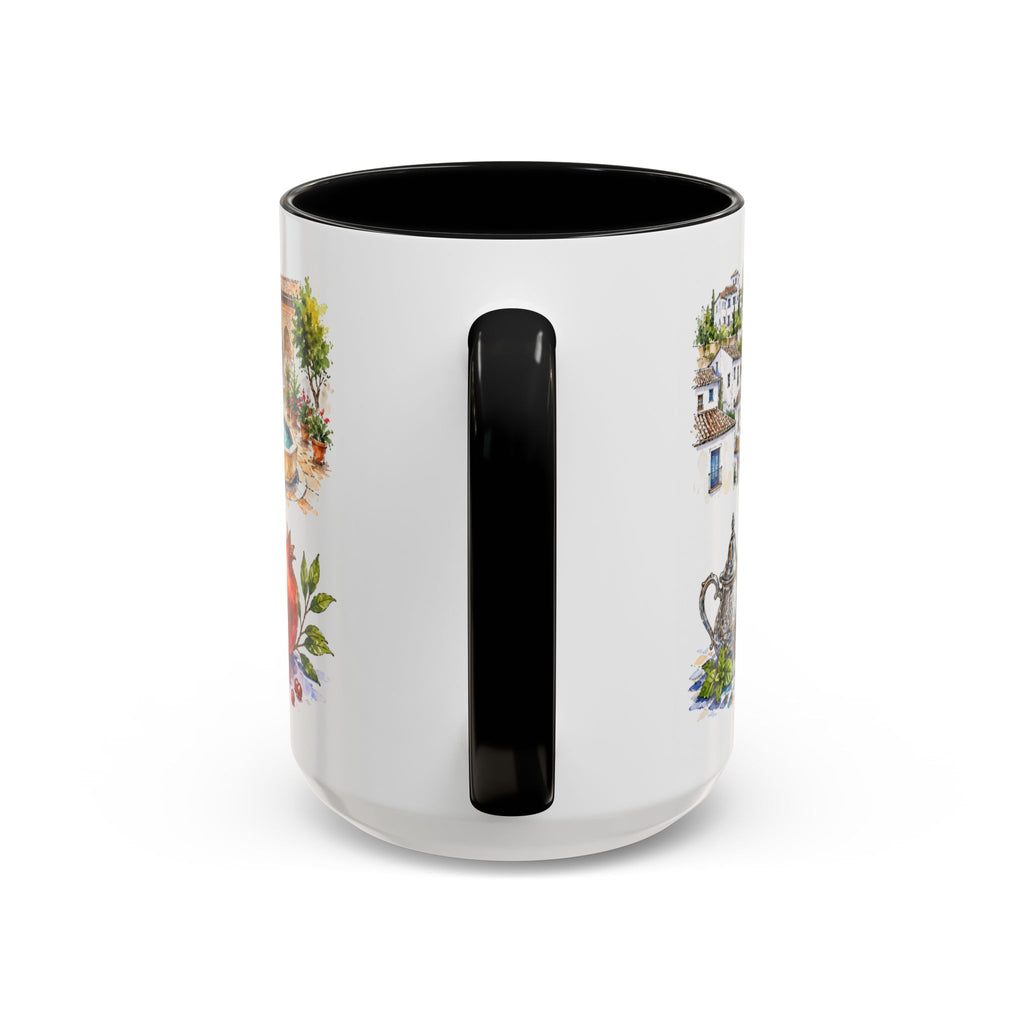 Granada Illustrated Travel Mug | City Souvenir Accent Coffee Mug | 11oz 15oz Ceramic Cup