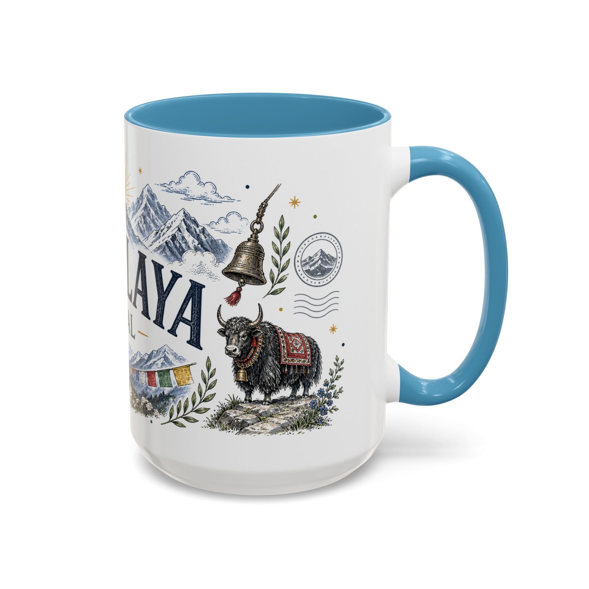 Himalaya Coffee Mug | Travel Destination Souvenir Gift | Accent Color Ceramic 11oz 15oz