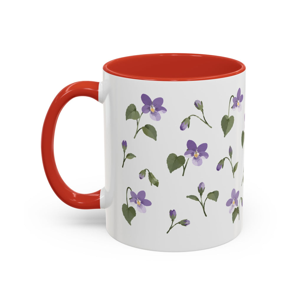 Wisconsin Wood Violet Mug, State Flower Floral Coffee Cup, 11oz Botanical Gift
