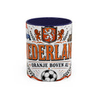 Netherlands Soccer Coffee Mug | World Cup Fan Gift | Accent Color Ceramic 11oz 15oz Match Day Cup