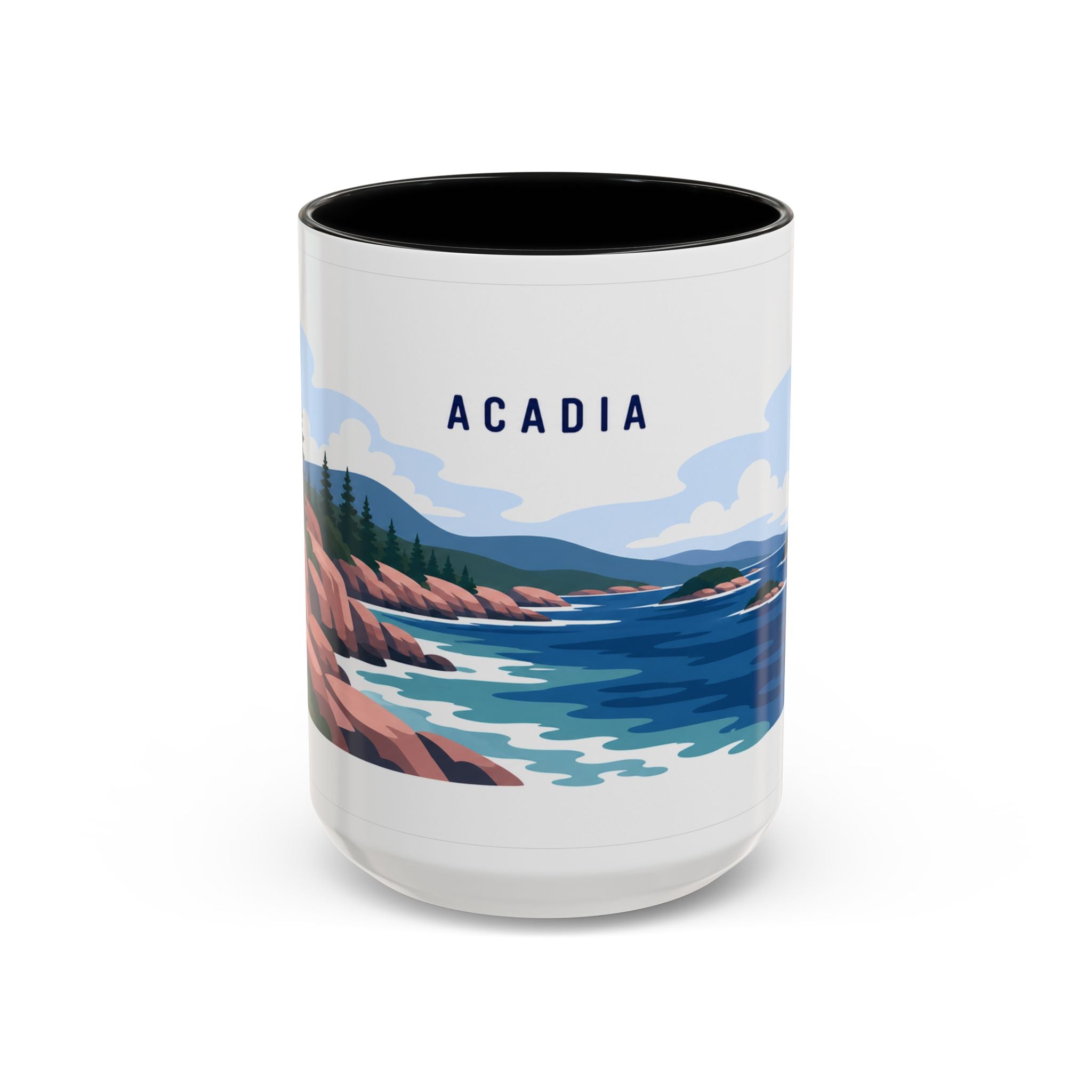 Acadia National Park Coffee Mug | Solid Color Block Park Souvenir | 11oz 15oz Accent Mug