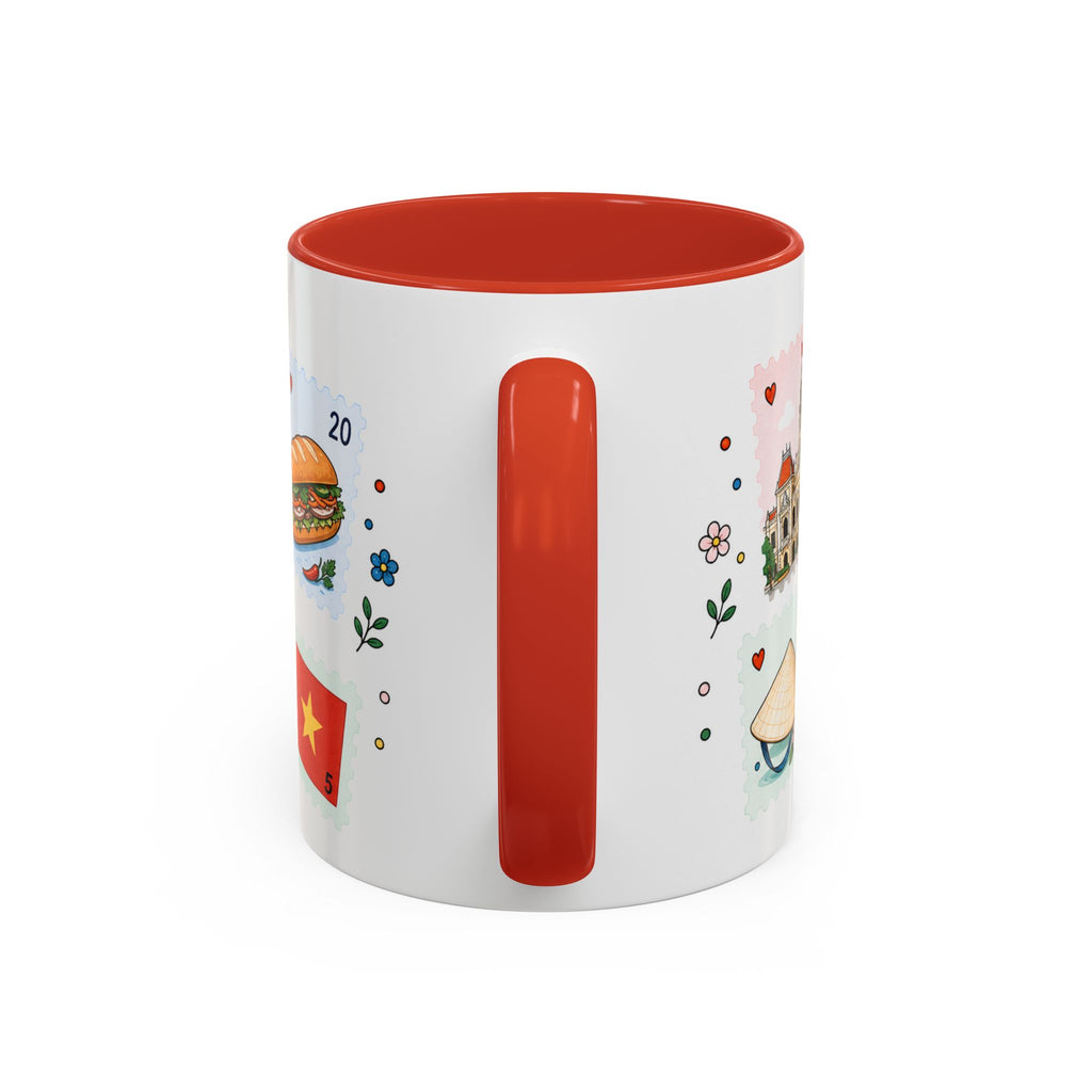 Ho Chi Minh City Coffee Mug | Postage Stamp Collage Mug | Travel Souvenir Accent Cup 11oz 15oz