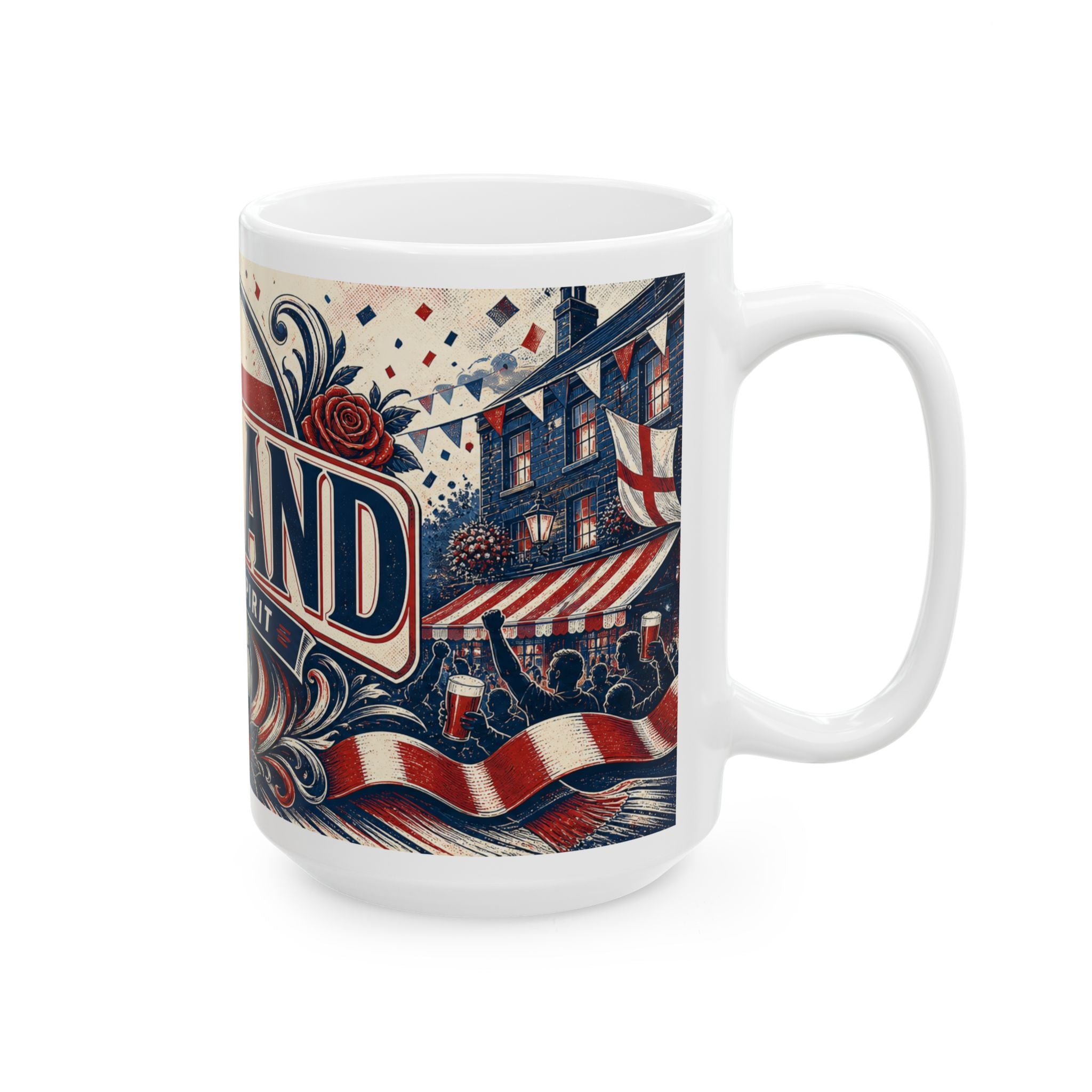 England Soccer Spirit Coffee Mug | Soccer Fan Gift | Ceramic 11oz 15oz Match Day Cup
