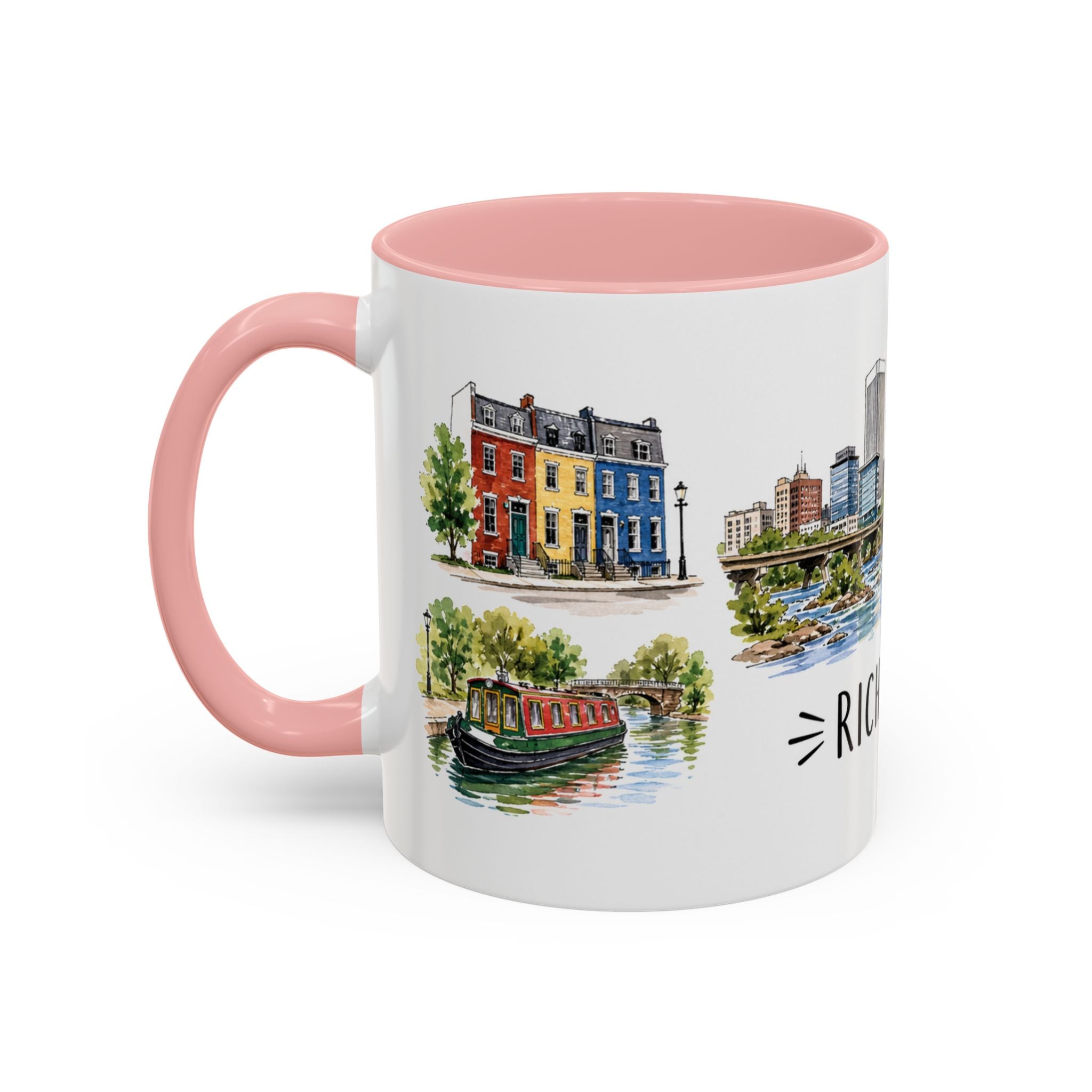 Richmond Illustrated Travel Mug | City Souvenir Accent Coffee Mug | 11oz 15oz Ceramic Cup