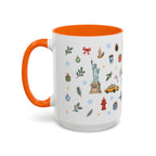 New York City Christmas Mug | Watercolor City Souvenir | Ceramic Coffee Cup