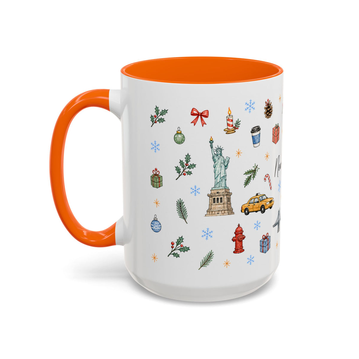 New York City Christmas Mug | Watercolor City Souvenir | Ceramic Coffee Cup