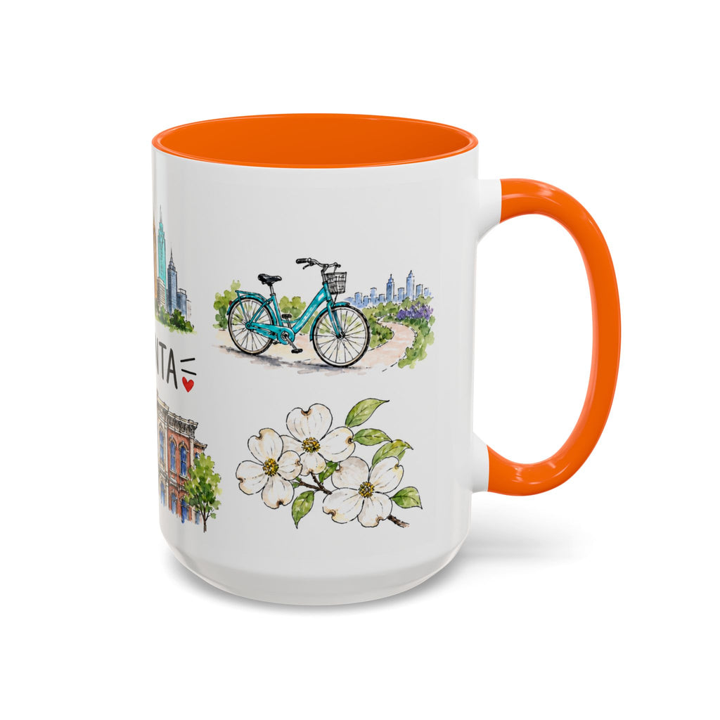 Atlanta Illustrated Travel Mug | City Souvenir Accent Coffee Mug | 11oz 15oz Ceramic Cup