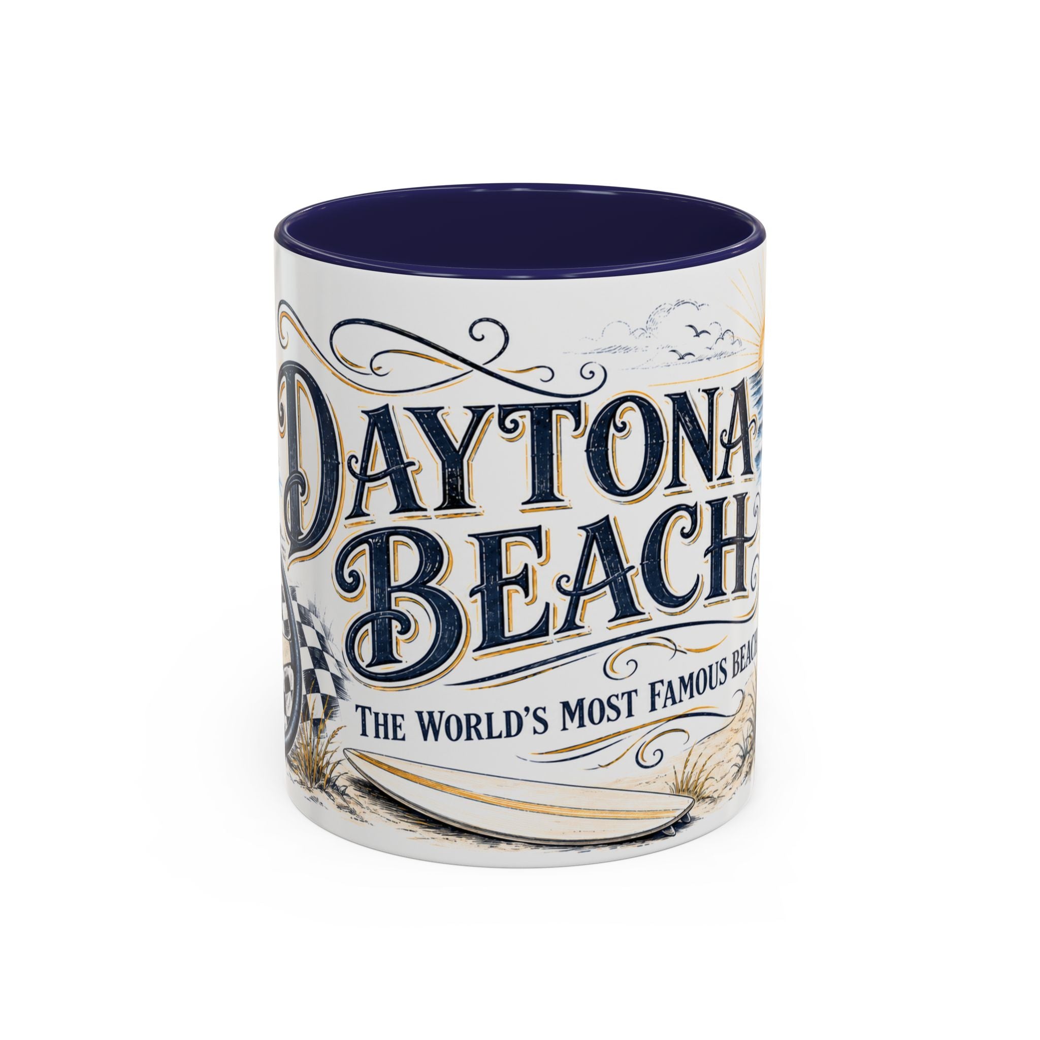 Daytona Beach Coffee Mug | United States Travel Souvenir | Vintage Illustrated City Gift | 11 oz 15 oz Accent Mug