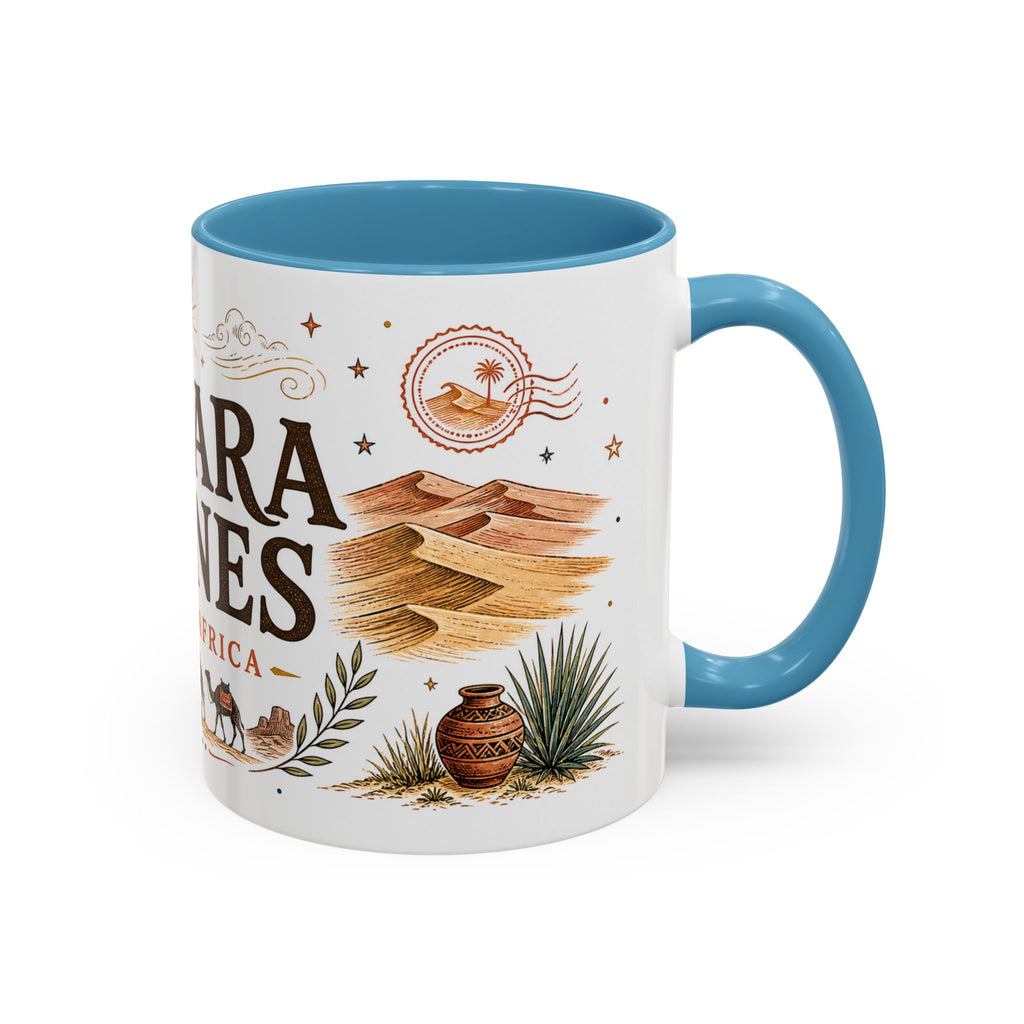 Sahara Dunes Coffee Mug | Travel Destination Souvenir Gift | Accent Color Ceramic 11oz 15oz