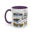 Grand Teton Coffee Mug | National Park Hiking Wyoming Gift | Accent Color Ceramic 11oz 15oz