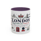 London Coffee Mug | England Souvenir Travel Gift | Accent Color Ceramic 11oz 15oz