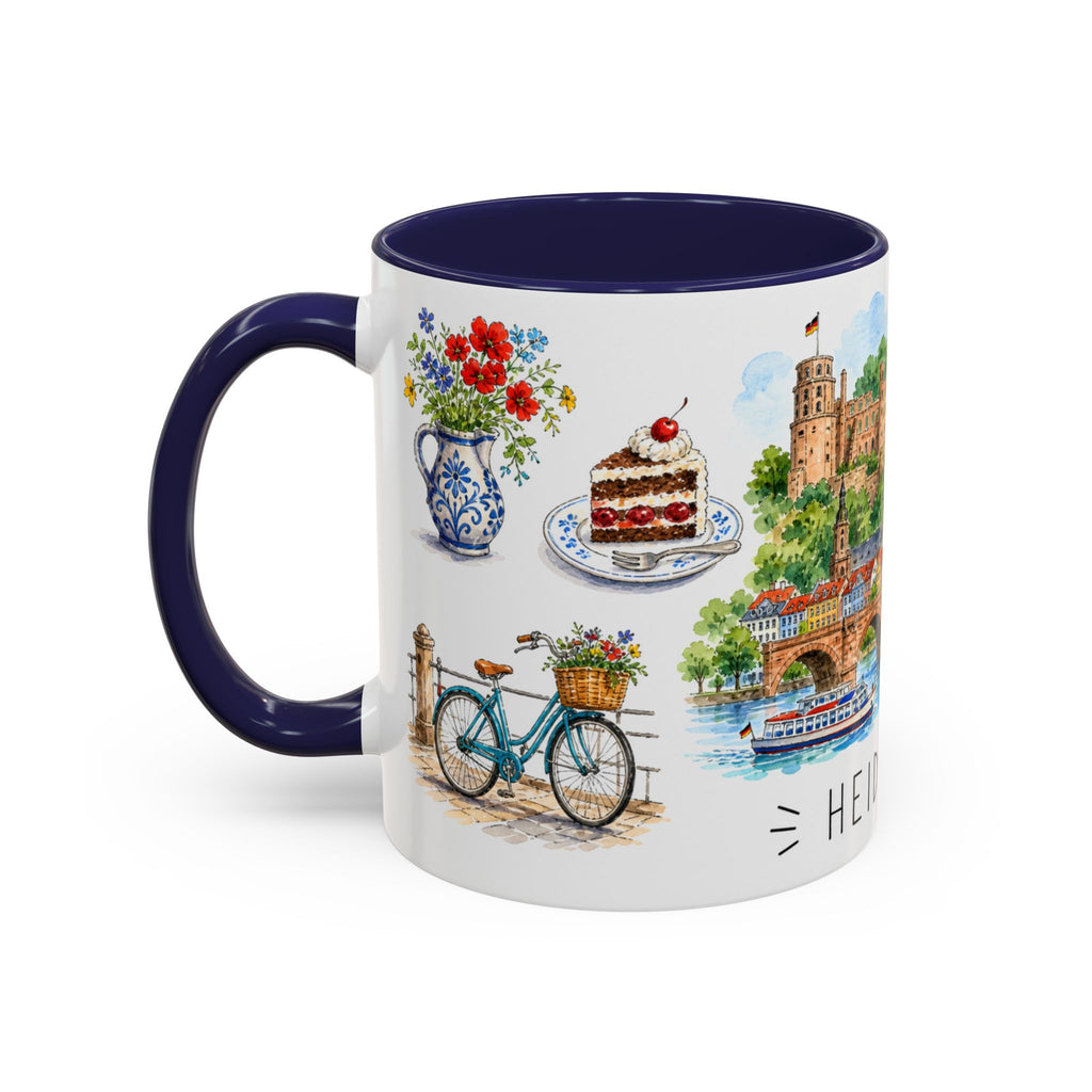 Heidelberg Illustrated Travel Mug | City Souvenir Accent Coffee Mug | 11oz 15oz Ceramic Cup