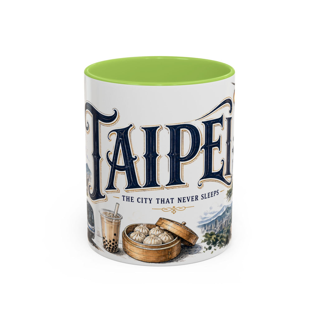Taipei Coffee Mug | Taiwan Travel Souvenir | Vintage Illustrated City Gift | 11 oz 15 oz Accent Mug