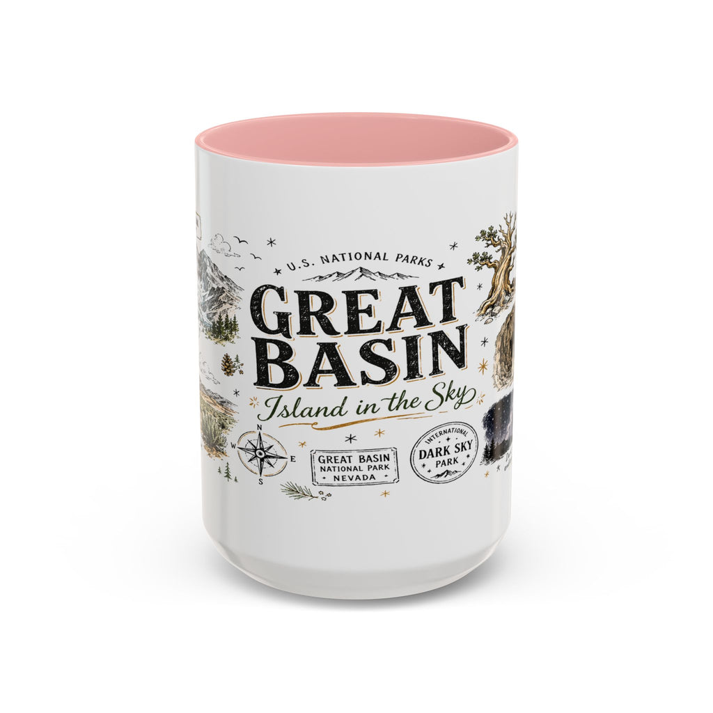 Great Basin National Park Coffee Mug | Nevada Desert Stargazing Hiking Gift | Accent Color Ceramic 11oz 15oz