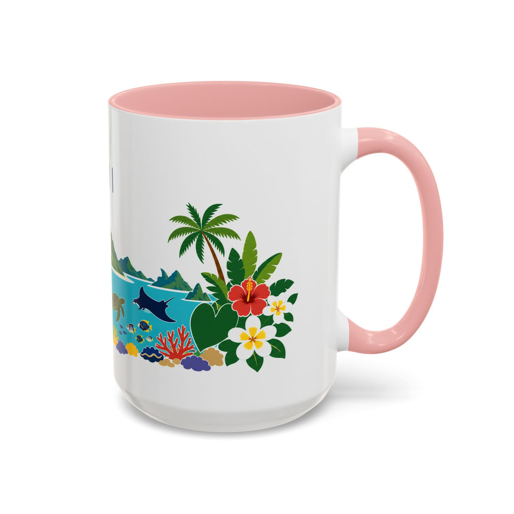 Fiji Coffee Mug | Travel Destination Souvenir Gift | Accent Color Ceramic 11oz 15oz