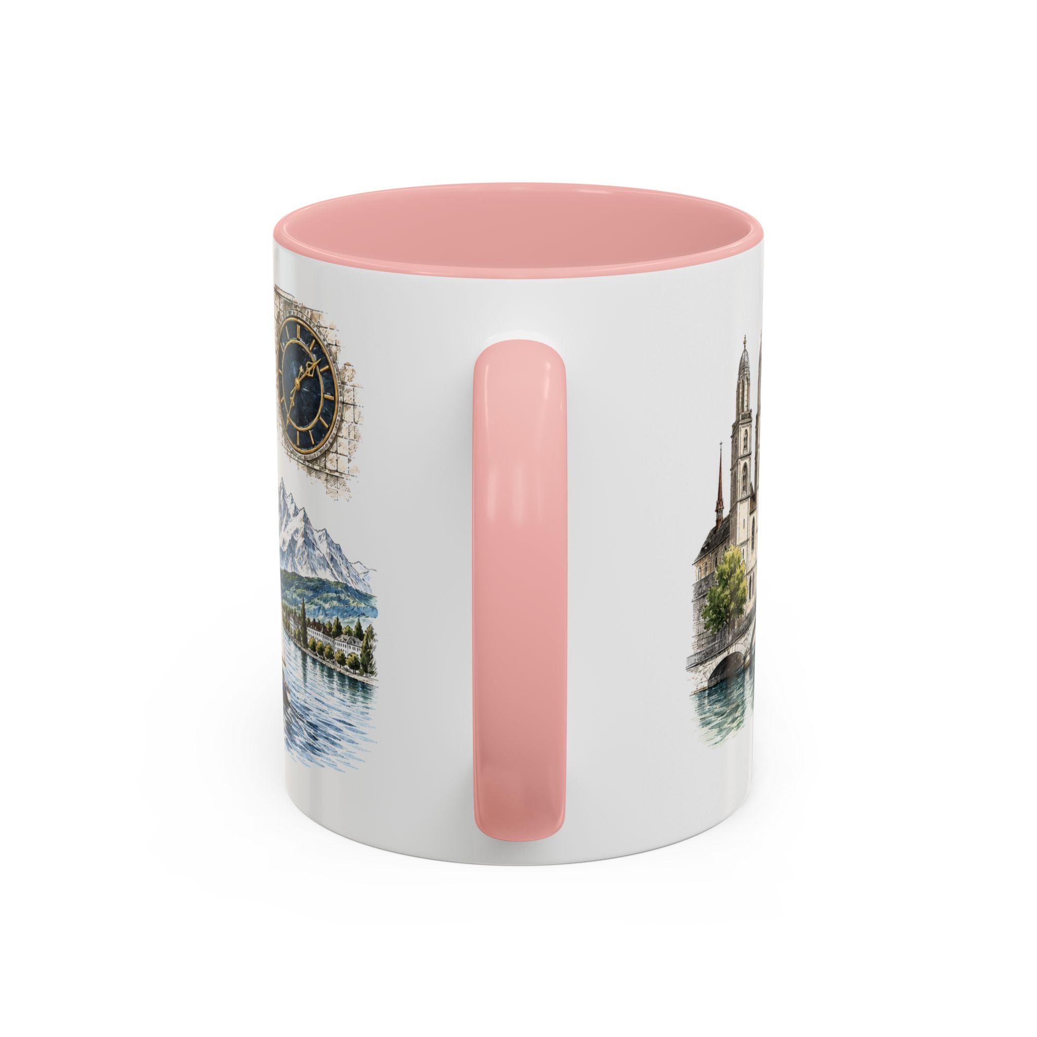 Zurich Coffee Mug | Switzerland Travel Souvenir | Vintage Illustrated City Gift | 11 oz 15 oz Accent Mug