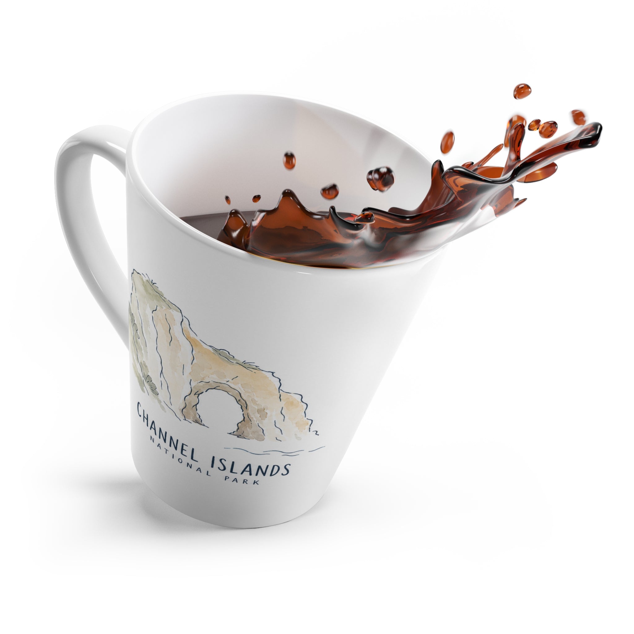 Channel Islands National Park Latte Mug | Pastel Watercolor Nature Coffee Cup | 12 oz Travel Souvenir Gift