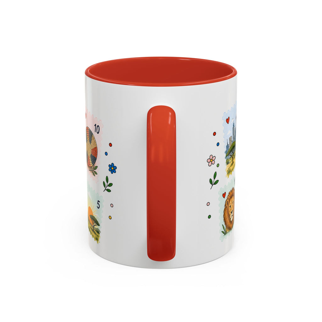 Nairobi Coffee Mug | Postage Stamp Collage Mug | Travel Souvenir Accent Cup 11oz 15oz