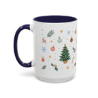 Christmas Mug | Watercolor Tree Gifts Wreath Holiday Cup | Accent Coffee Mug 11oz 15oz
