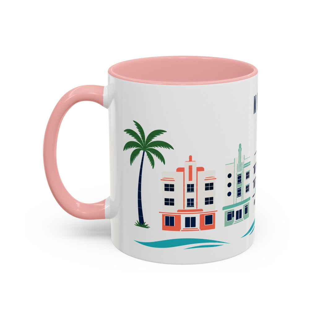 Miami Coffee Mug | United States Travel Souvenir | Porcelain Decal City Gift | 11oz 15oz Accent Mug
