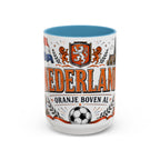 Netherlands Soccer Coffee Mug | World Cup Fan Gift | Accent Color Ceramic 11oz 15oz Match Day Cup