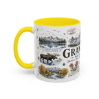 Grand Teton Coffee Mug | National Park Hiking Wyoming Gift | Accent Color Ceramic 11oz 15oz