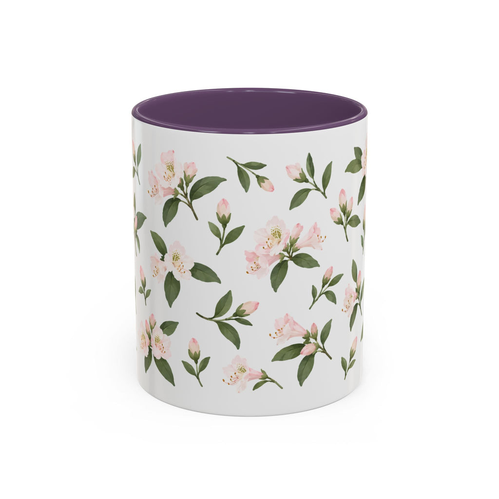 West Virginia Rhododendron Mug, State Flower Floral Coffee Cup, 11oz Botanical Gift