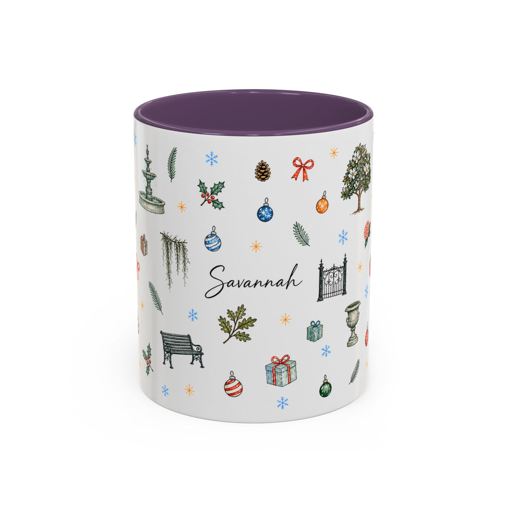 Savannah Christmas Mug | Watercolor City Souvenir, Travel Memories Cup