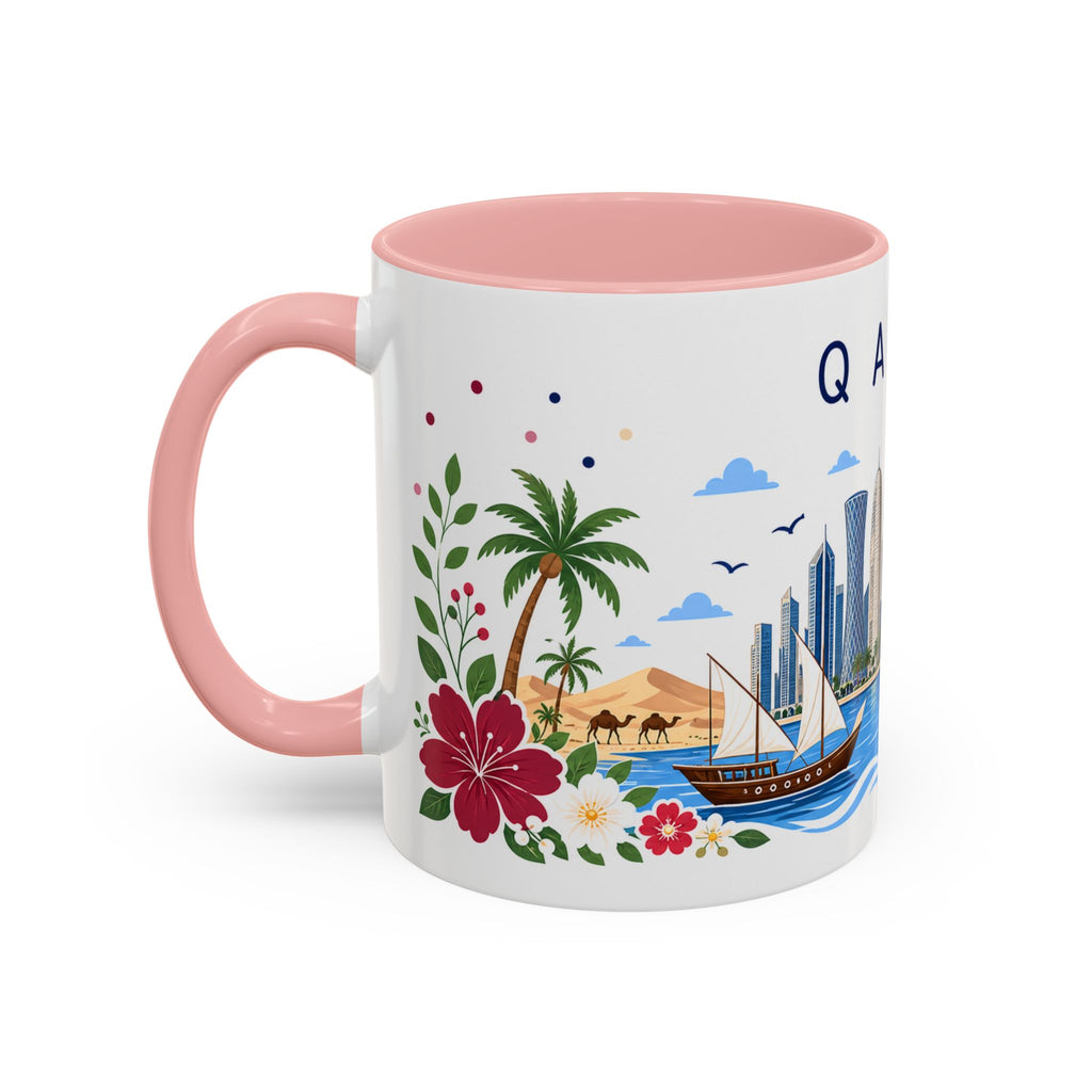 Qatar Coffee Mug | Travel Souvenir Accent Mug | Place Gift Ceramic Cup 11oz 15oz