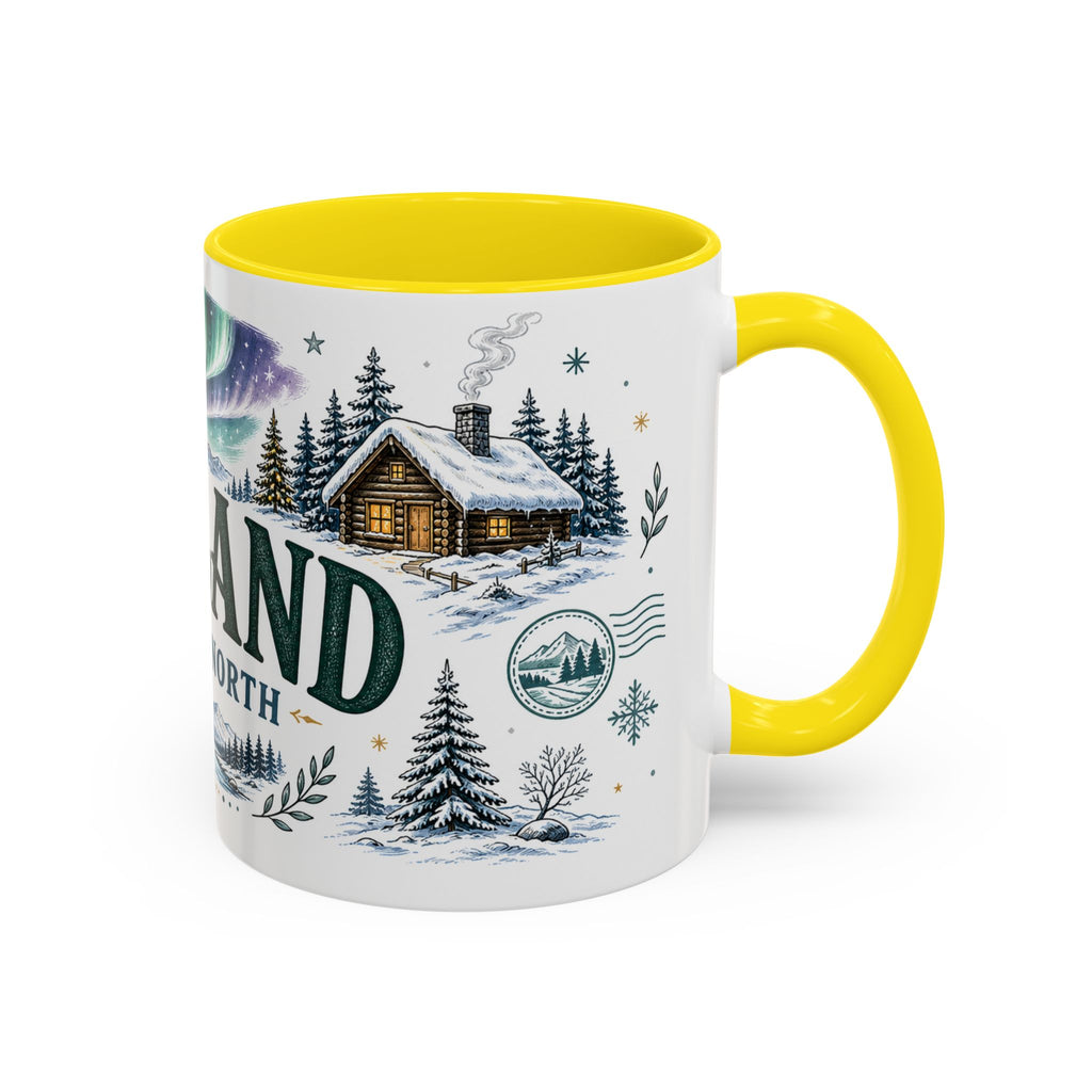 Lapland Coffee Mug | Travel Destination Souvenir Gift | Accent Color Ceramic 11oz 15oz