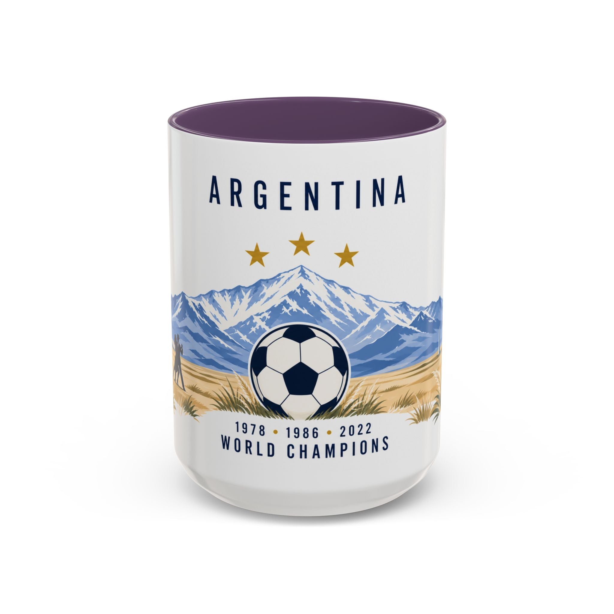 Argentina World Champions Mug | Three Time Soccer Champion Gift | Argentine Football Fan Cup | 1978–2022 | 11oz 15oz