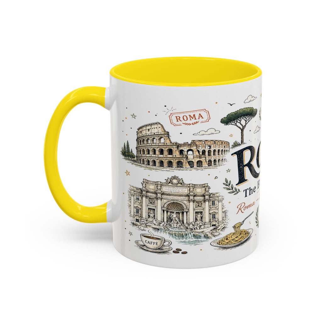 Rome Coffee Mug | Italy Souvenir Travel Gift | Accent Color Ceramic 11oz 15oz