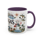 Las Vegas Coffee Mug | United States Travel Souvenir | Vintage Illustrated City Gift | 11 oz 15 oz Accent Mug