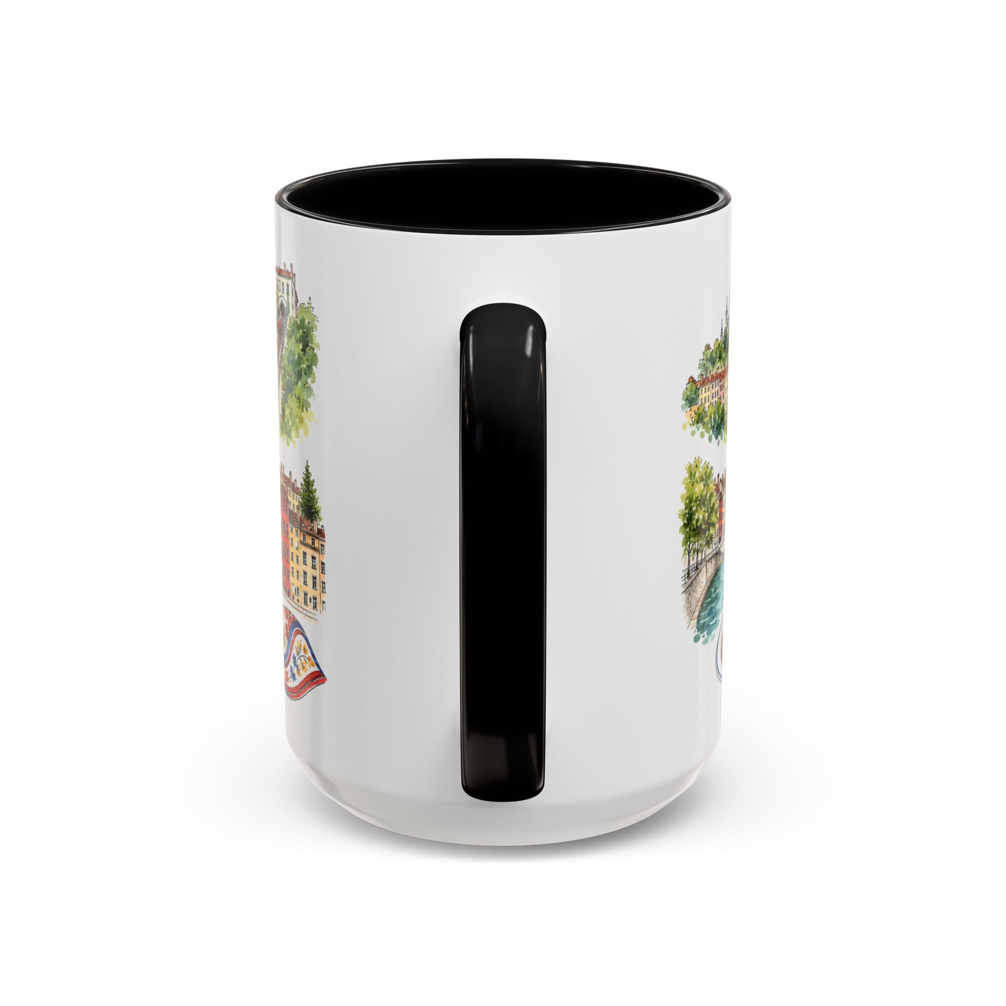 Lyon Illustrated Travel Mug | City Souvenir Accent Coffee Mug | 11oz 15oz Ceramic Cup