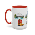 Dallas Illustrated Travel Mug | City Souvenir Accent Coffee Mug | 11oz 15oz Ceramic Cup