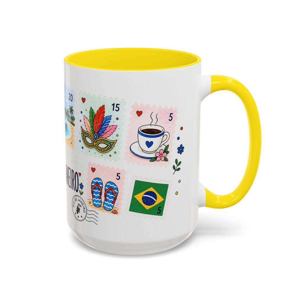 Rio de Janeiro Coffee Mug | Postage Stamp Collage Mug | Travel Souvenir Accent Cup 11oz 15oz