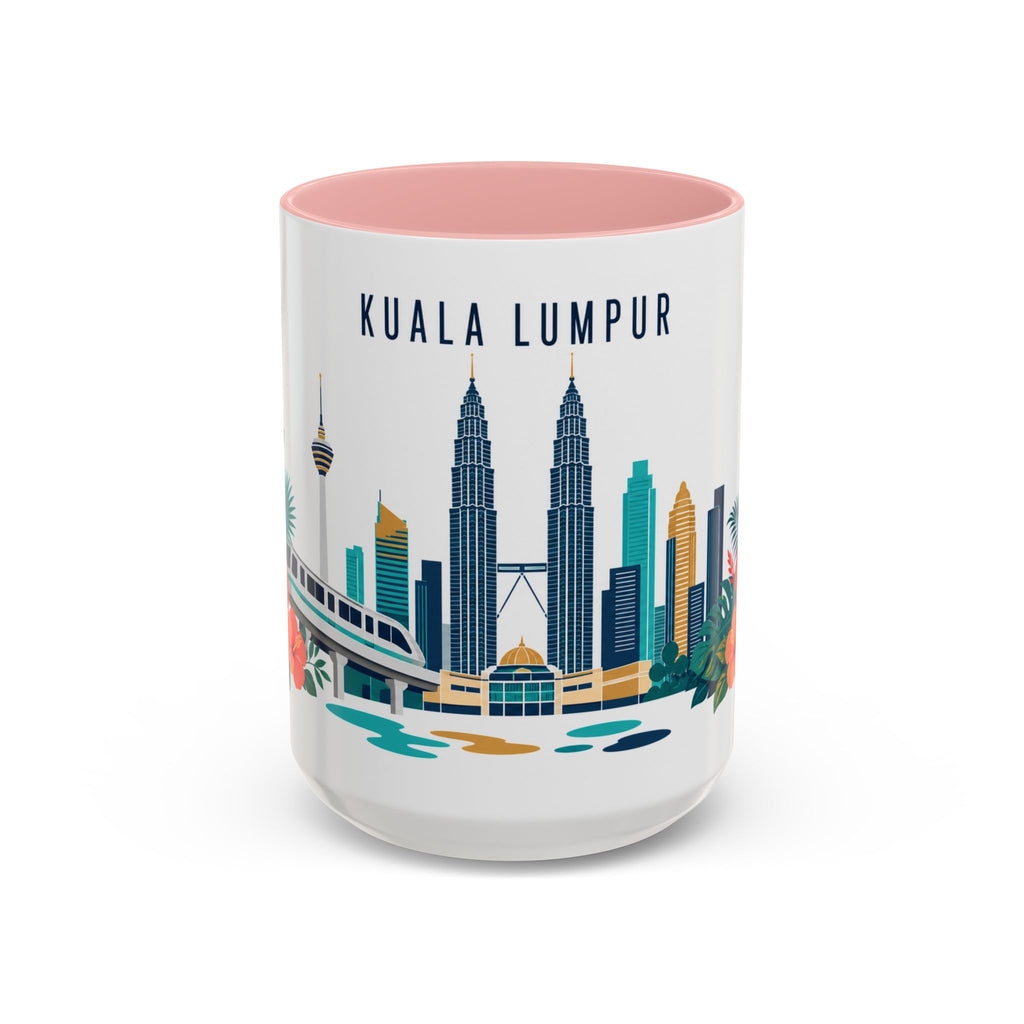 Kuala Lumpur Coffee Mug | Malaysia Travel Souvenir | Porcelain Decal City Gift | 11oz 15oz Accent Mug