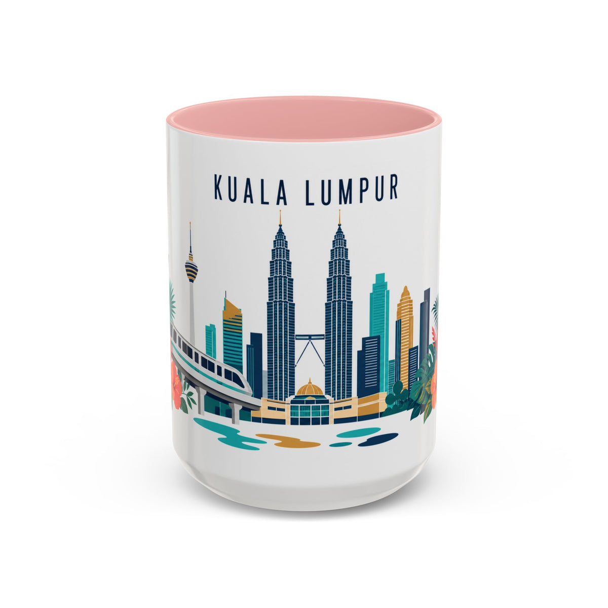 Kuala Lumpur Coffee Mug | Malaysia Travel Souvenir | Porcelain Decal City Gift | 11oz 15oz Accent Mug