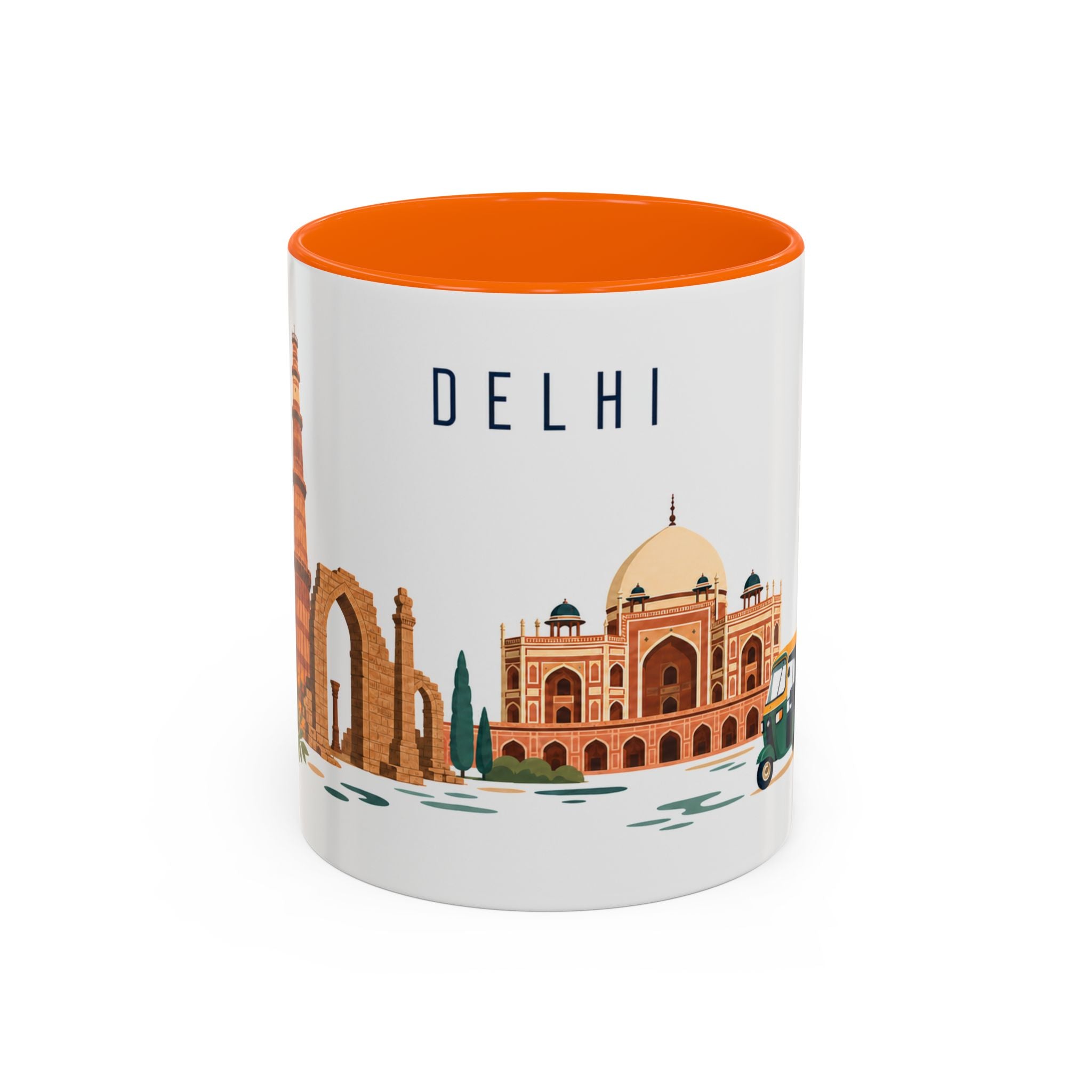 Delhi Coffee Mug | India Travel Souvenir | Porcelain Decal City Gift | 11oz 15oz Accent Mug
