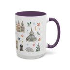 Antwerp Christmas Mug | Watercolor Travel Souvenir | Holiday Gift | Accent Ceramic Coffee Cup 11oz 15oz